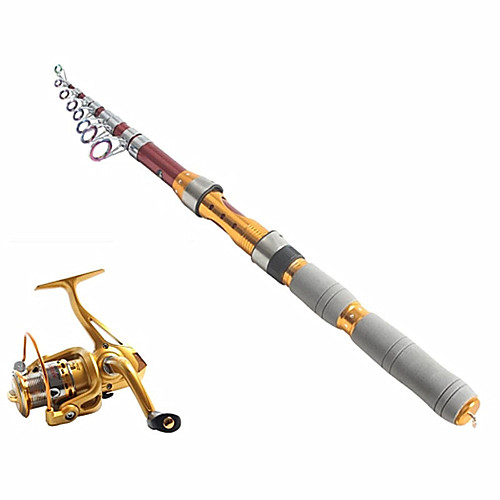 

Telespin Rod Fishing Rod Fishing Rod and Reel Combo Telespin Rod 290 cm Carbon Telescopic Medium Light (ML) Sea Fishing
