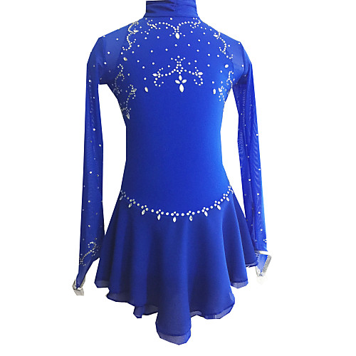 Details about / Blue Ice Figure Skating Dress Halter Shiny Sequins Costume Women/'s Medium