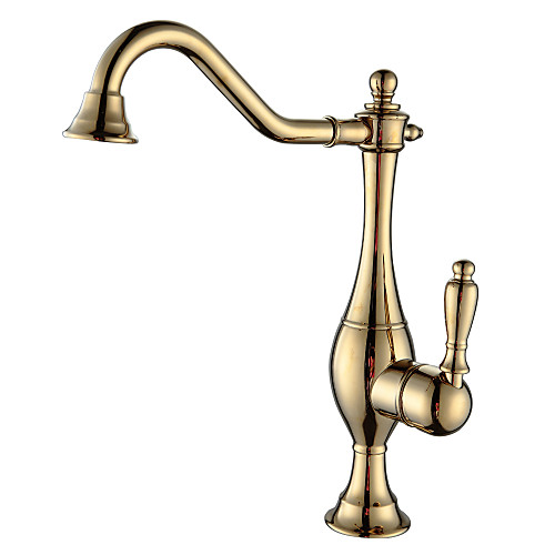 

Kitchen faucet - Single Handle One Hole Oil-rubbed Bronze Standard Spout Centerset Antique Kitchen Taps / Brass