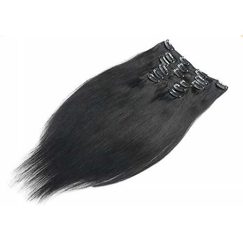 

20 24inch 8pieces 100g virgin remy hair hair clip in human hair extensions