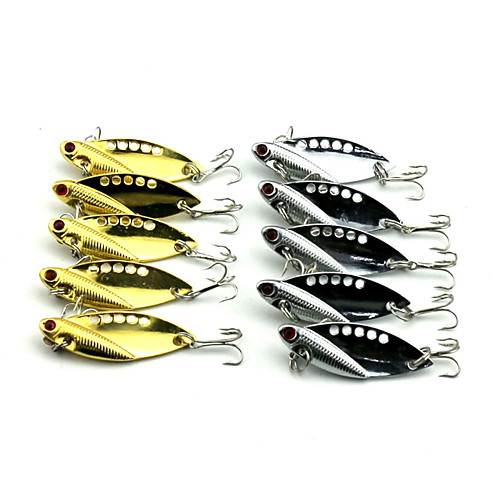 

10 pcs Fishing Lures Vibration / VIB Metal Bait Sinking Fast Sinking Bass Trout Pike Sea Fishing Freshwater Fishing Lure Fishing Metal