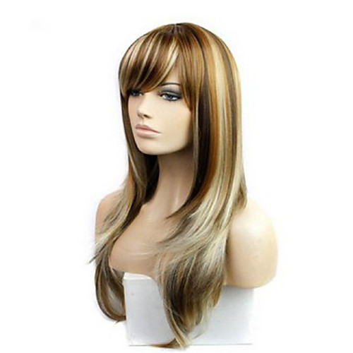 

Cosplay Costume Wig Synthetic Wig Straight kinky Straight kinky straight Straight Asymmetrical Wig Long Medium Auburn Synthetic Hair 24 inch Women's Highlighted / Balayage Hair Brown