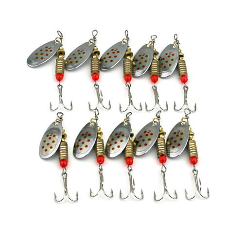 

10 pcs Fishing Lures Buzzbait & Spinnerbait Spoons Sinking Fast Sinking Bass Trout Pike Sea Fishing Freshwater Fishing Other Feather Metal / Lure Fishing / General Fishing