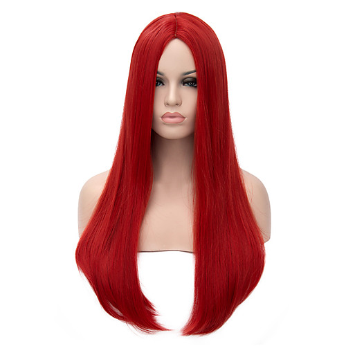 

Synthetic Wig Straight Straight Wig Long Red Synthetic Hair Women's Red