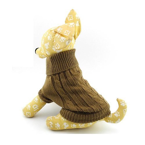 

Cat Dog Sweater Puppy Clothes Solid Colored Winter Dog Clothes Puppy Clothes Dog Outfits Brown Costume for Girl and Boy Dog Woolen XS S M L