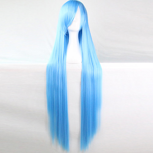 

Cosplay Costume Wig Synthetic Wig Cosplay Wig Straight Straight Asymmetrical Wig Long Light Blue Synthetic Hair Women's Natural Hairline Blue