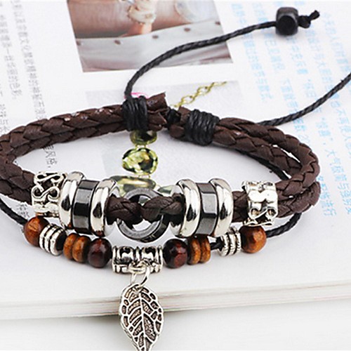 

Leather Bracelet Rope Ladies Unique Design Vintage Party Work Leather Bracelet Jewelry Brown For Party Gift Valentine Cosplay Costumes