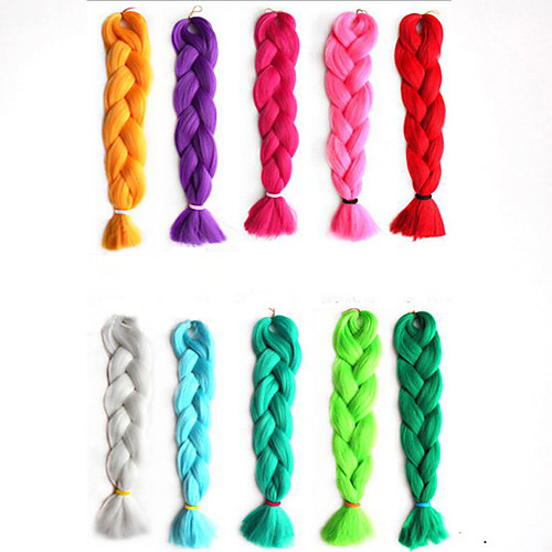 

24 Inch Single Color Synthetic Hair Extension Crochet Twist Jumbo Braiding Hair