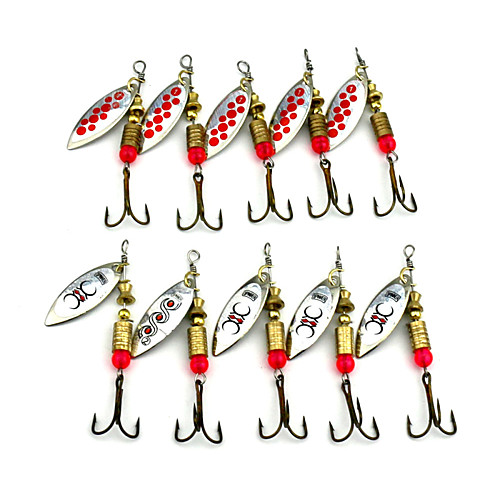 

10 pcs Fishing Lures Buzzbait & Spinnerbait Spoons Sinking Fast Sinking Bass Trout Pike Sea Fishing Freshwater Fishing Lure Fishing Feather Metal / General Fishing