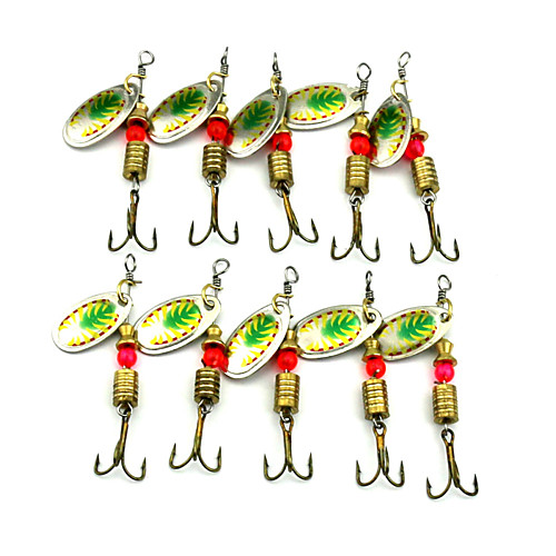 

10 pcs Fishing Lures Buzzbait & Spinnerbait Spoons Sinking Fast Sinking Bass Trout Pike Sea Fishing Freshwater Fishing Lure Fishing Feather Metal / General Fishing