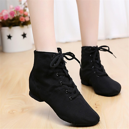 

Women's Dance Shoes Canvas / Leatherette Jazz Shoes Boots Non Customizable Black / Red / EU39