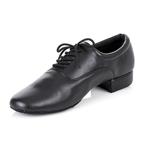 

Men's Modern Shoes / Ballroom Shoes Leatherette Lace-up Oxford Lace-up Flat Heel Customizable Dance Shoes Black / EU43