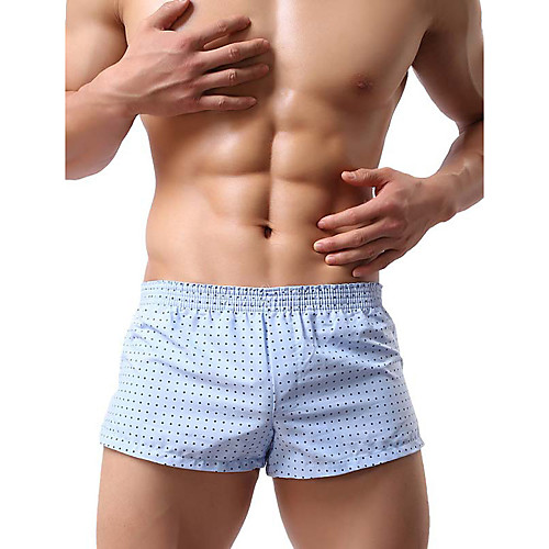 

Men's Print Boxer Briefs Polka Dot Mid Waist White Blue M L XL