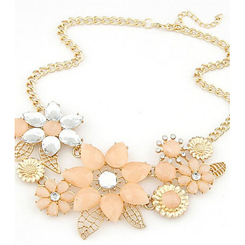 

Women's Statement Necklace Flower European Fashion Bridal Festival / Holiday Pearl Alloy Pink Beige Necklace Jewelry For Wedding Party Special Occasion Birthday Congratulations Gift