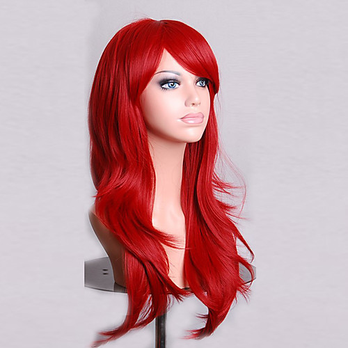 

Synthetic Wig Curly Natural Wave Natural Wave Asymmetrical Wig Long Red Synthetic Hair Women's Natural Hairline Red