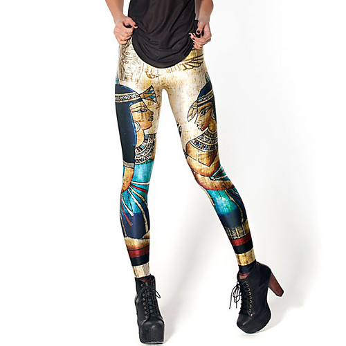 

Women's Sporty Legging Galaxy Print Mid Waist Beige S M L / Skinny