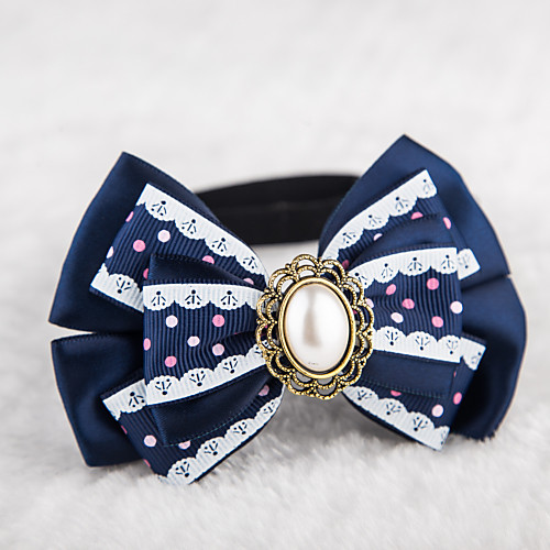 

Cat Dog Collar Adjustable / Retractable Cute and Cuddly Textile Red Dark Blue