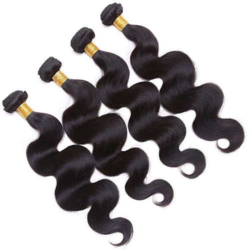 

4 Bundles Hair Weaves Peruvian Hair Body Wave Human Hair Extensions Remy Human Hair 100% Remy Hair Weave Bundles 400 g Natural Color Hair Weaves / Hair Bulk Human Hair Extensions 8-26 inch Natural