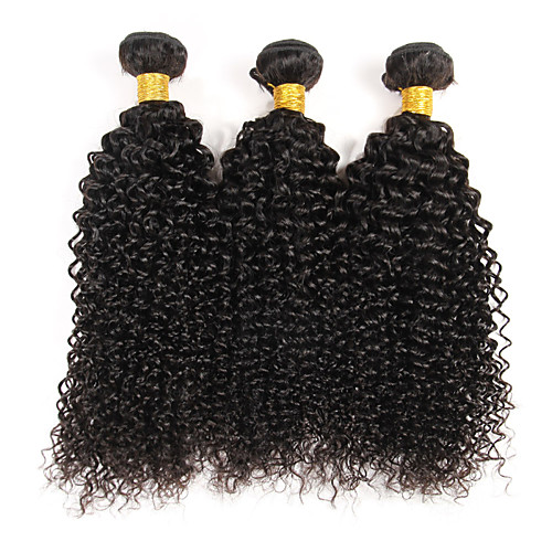 

3 Bundles Hair Weaves Brazilian Hair Kinky Curly Human Hair Extensions Remy Human Hair 100% Remy Hair Weave Bundles 300 g Natural Color Hair Weaves / Hair Bulk Human Hair Extensions 8-28 inch Natural