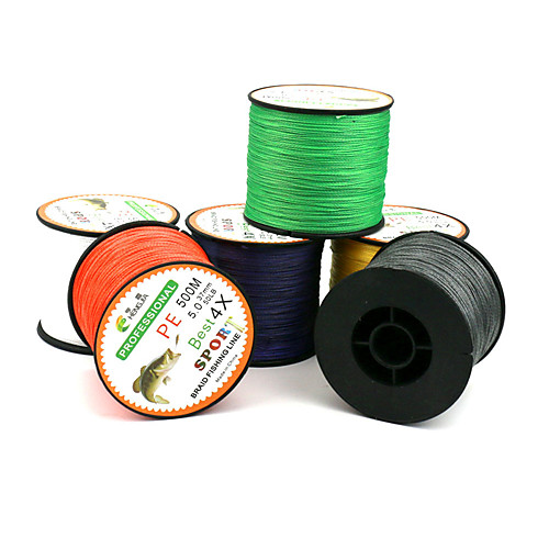 

PE Braided Line / Dyneema / Superline 4 pcs 500M / 550 Yards PE 80LB 70LB 60LB 0.14-0.5mm Sea Fishing Ice Fishing General Fishing / 50LB / 45LB / 40LB / 38LB / 30LB