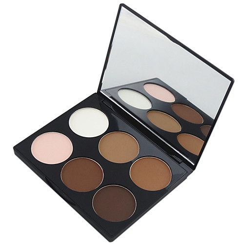 

6 Colors Powders Pressed powder Bronzers 1 pcs Dry / Combination / Oily Waterproof / Breathable / Whitening Face China Mirror Makeup Cosmetic