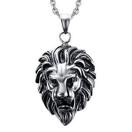 

Men's Pendant Necklace Pendant Lion Animal Ladies Personalized Punk Titanium Steel Silver Necklace Jewelry For Party Casual Daily