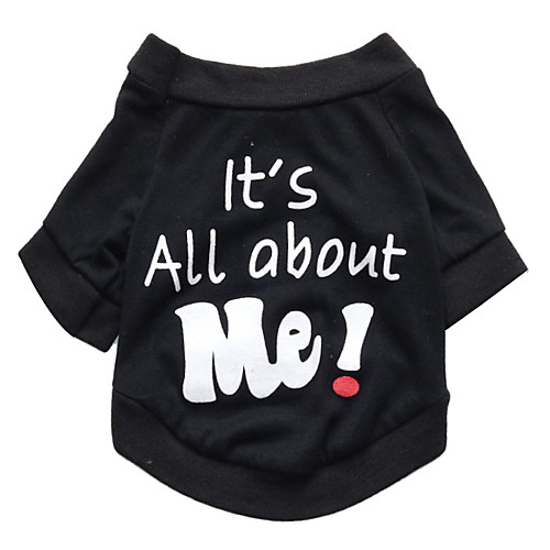 

Cat Dog Shirt / T-Shirt Dog Clothes Breathable Black Costume Cotton Letter & Number Fashion XS S M L