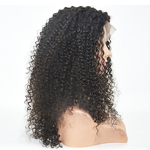 

Synthetic Lace Front Wig Kinky Curly Kinky Curly Lace Front Wig Medium Length Black#1B Jet Black Dark Brown Synthetic Hair Women's Natural Hairline Side Part Black Brown