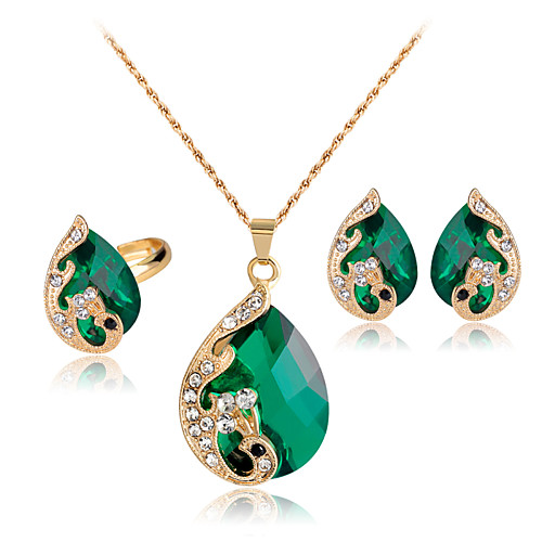 

Women's Crystal Jewelry Set Peacock Mood Ladies Party Indian fancy Crystal Rhinestone Rose Gold Plated Earrings Jewelry Red / Green / Blue Peacock For Wedding Party Daily Masquerade Engagement Party