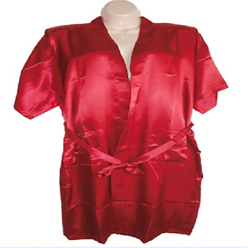 

Men's Sexy Robes Satin & Silk Nightwear - Silk Solid Colored White / Black / Red S M L / Stand