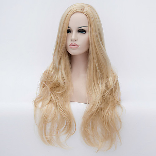 

Synthetic Wig Wavy Wavy Wig Blonde Long Blonde Synthetic Hair Women's Blonde