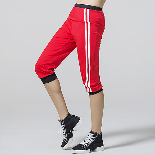 

CONNY Women's Running 3/4 Capri Pants 1 pc Sports Pants / Trousers Bottoms Yoga Fitness Gym Workout Workout Exercise Breathable Plus Size Black Red