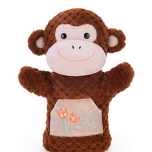 

Metoo Microphone Checkered Rabbit Hand Puppet Animal Hand Puppet Series Brown Monkey