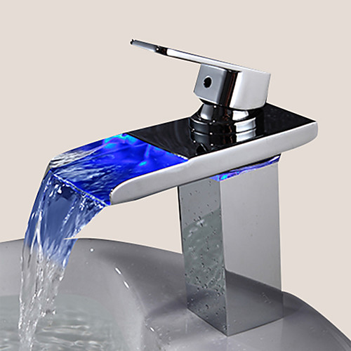 

Sprinkle Sink Faucets , Contemporary with Chrome Single Handle One Hole , Feature for LED
