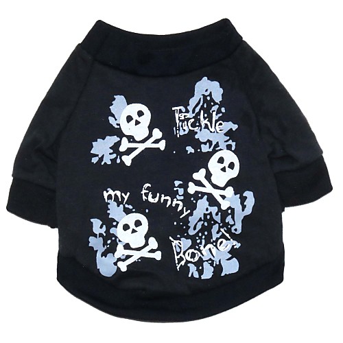 

Cat Dog Shirt / T-Shirt Puppy Clothes Skull Fashion Dog Clothes Puppy Clothes Dog Outfits Breathable Black Costume Large Dog for Girl and Boy Dog Cotton XS S M L XL XXL