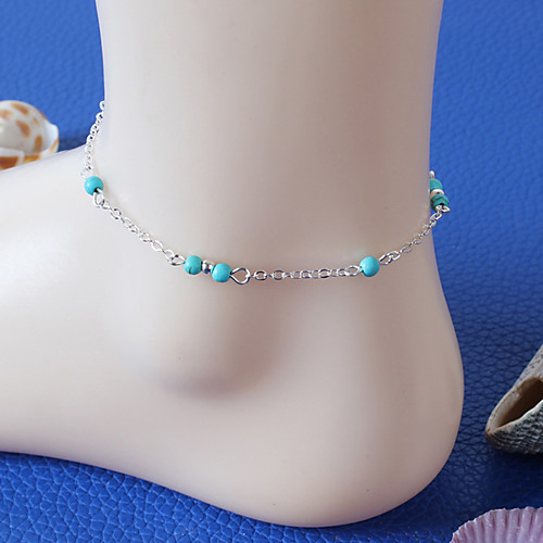 

Anklet Ladies Personalized Vintage Women's Body Jewelry For Party Daily Turquoise Resin Turquoise Alloy Silver