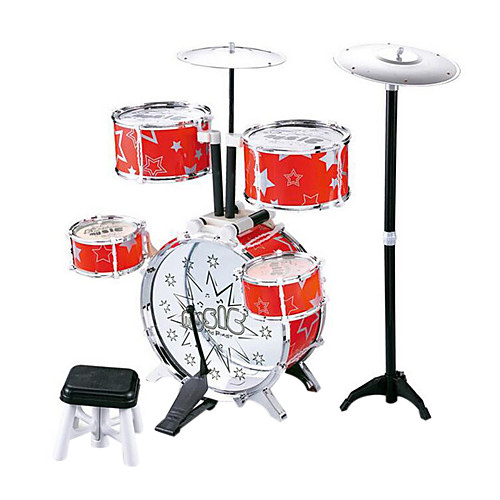 

Wood Red Jazz Drum for Children Above 3 Musical Instruments Toy