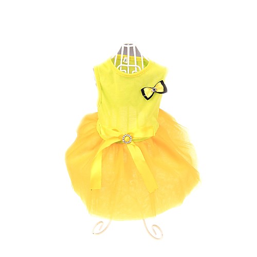 

Cat Dog Dress Dog Clothes Black White Yellow Costume Cotton Lace Birthday Holiday XS S M L