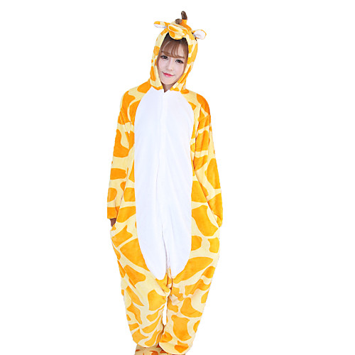 

Adults' Kigurumi Pajamas Giraffe Animal Onesie Pajamas Coral fleece Orange Cosplay For Men and Women Animal Sleepwear Cartoon Festival / Holiday Costumes