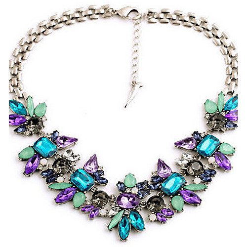 

Women's Pendant Necklace Statement Fashion Colorful Acrylic Alloy Blue Necklace Jewelry For Wedding Party Daily Casual Work