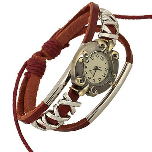 

Women's Fashion Watch Bracelet Watch Digital Leather Red Analog Bohemian - Red
