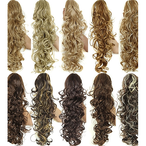 

30inch long curly ponytail claw clip synthetic fake hair ponytail for women