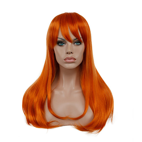 

Synthetic Wig Cosplay Wig Straight Straight Wig Long Orange Synthetic Hair Women's Red