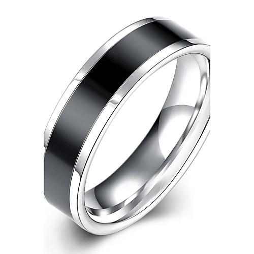 

Ring Two tone Black Stainless Steel Titanium Steel Tungsten Steel Elegant European Fashion 7 8 9 10 / Men's