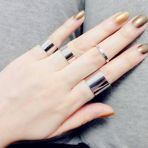 

Band Ring Golden Silver Silver Love Ladies Vintage Fashion 4pcs One Size / Women's / Women's