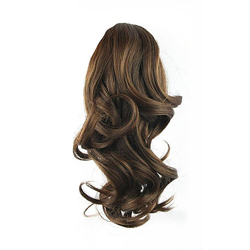 

length brown wig 34cm synthetic curly high temperature wire gripper horsetail hair color 2 33