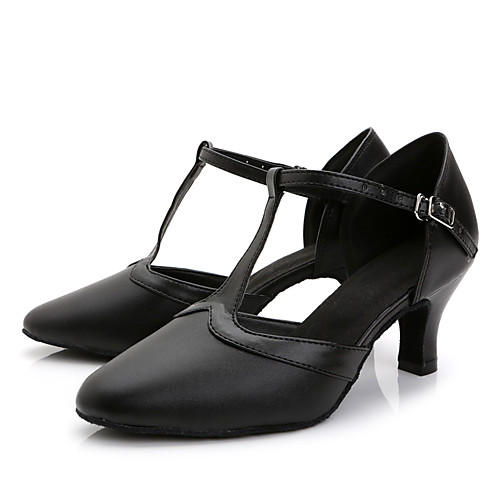 

Women's Latin Shoes / Modern Shoes / Ballroom Shoes Leather Buckle Heel Buckle Stiletto Heel Non Customizable Dance Shoes Black / EU42