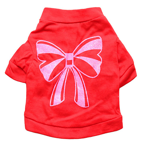 

Cat Dog Shirt / T-Shirt Puppy Clothes Bowknot Fashion Dog Clothes Puppy Clothes Dog Outfits Red Costume for Girl and Boy Dog Cotton XS S M L