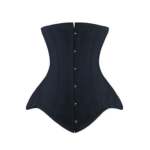 

Women's Cotton Lace Up Underbust Corset - Solid Colored Black XL XXL XXXL