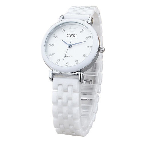 

Women's Wrist Watch Quartz Ceramic White Casual Watch Analog Charm Fashion - Gold White